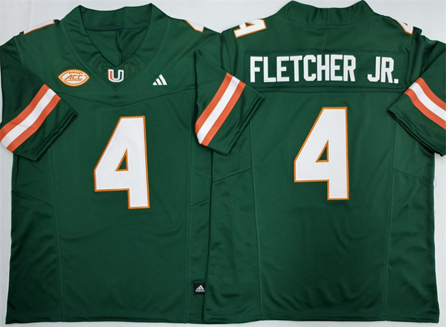 Men's Miami Hurricanes #4 Mark Fletcher Jr.  Green F.U.S.E. 2026 Stitched Football Jersey
